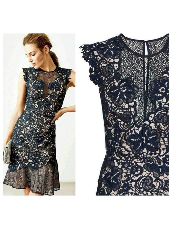Reiss Dresses & Skirts - NWT Reiss June Lace Navy Blue Dress, size US 2